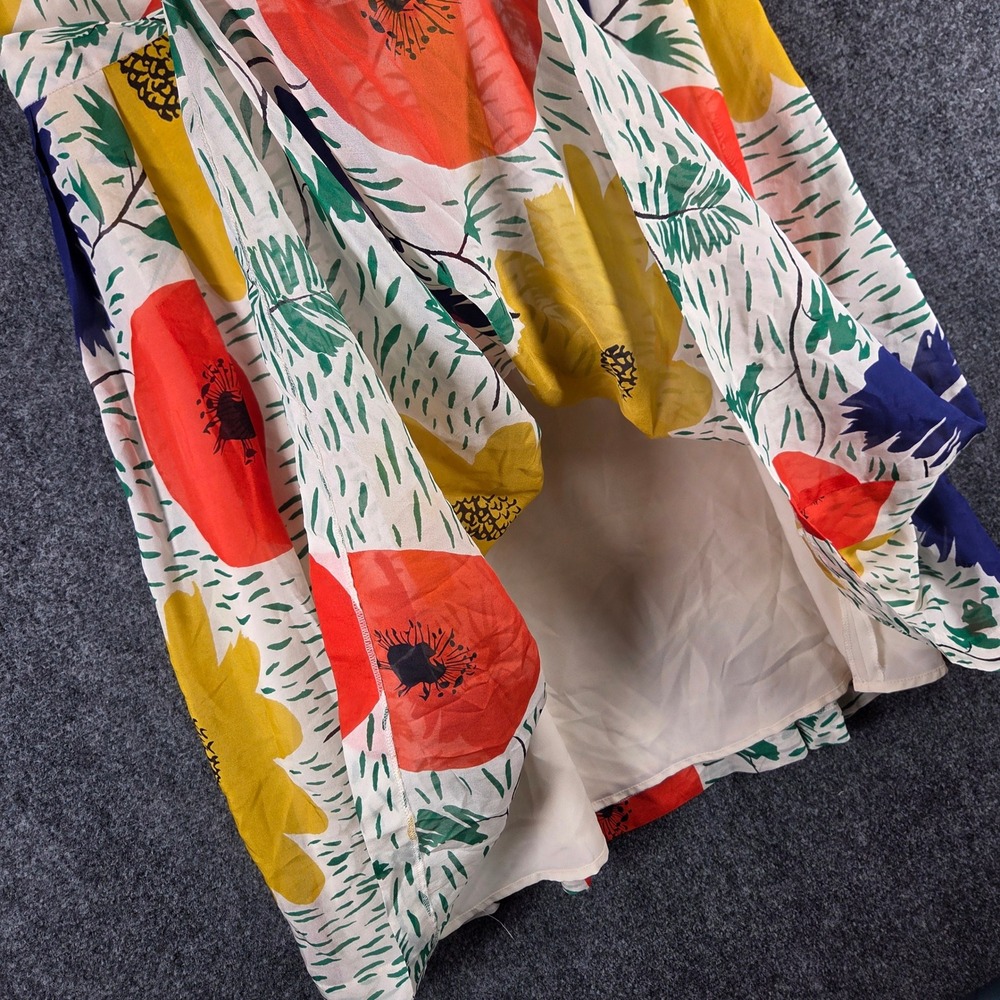 Girls from Savoy Anthropologie Silk Floral Poppy Fit and Flare Dress Size 10 - Picture 8 of 16